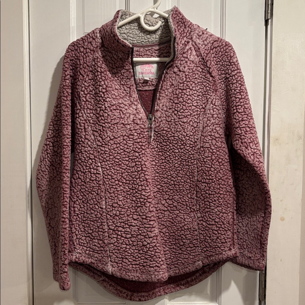 Purple Sherpa Quarter-Zip Pullover